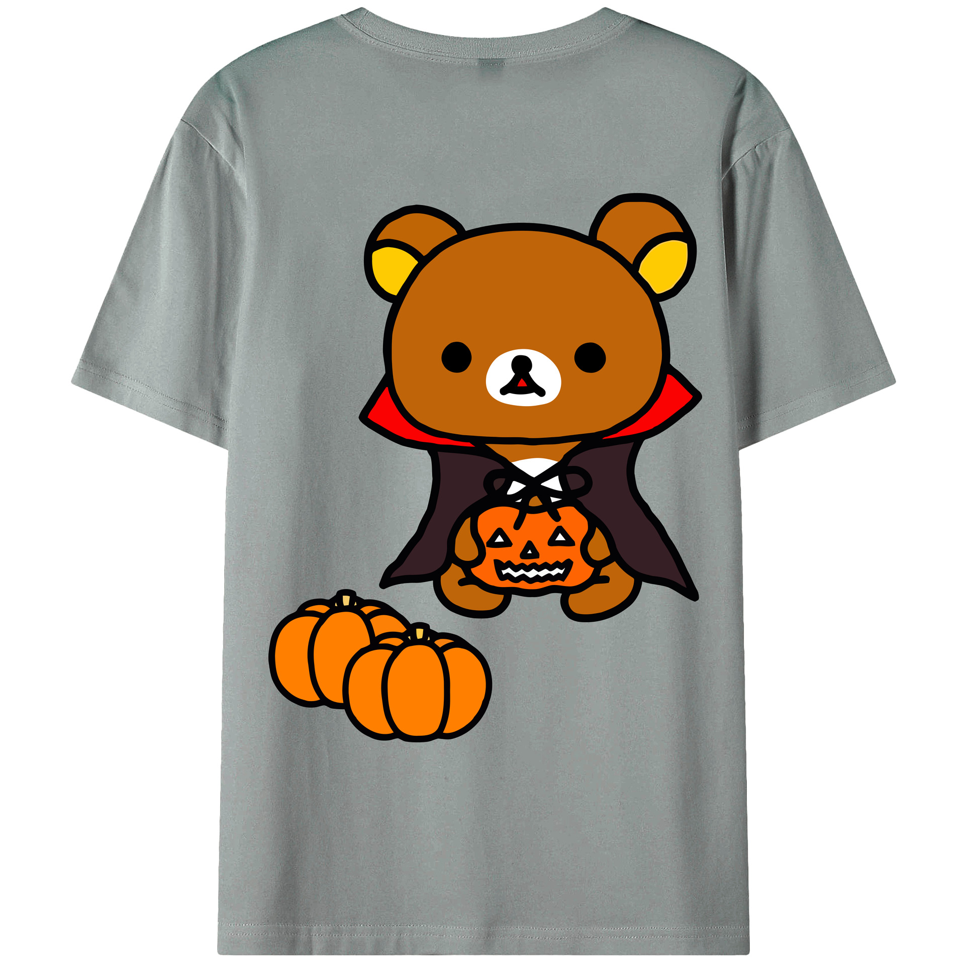 （画像用） リラックマ リラックマ キイロイトリ Rilakkuma Korilakkuma Kiiroitori 綿100％ メンズ半袖Tシャツ（バックプリント） 通気性